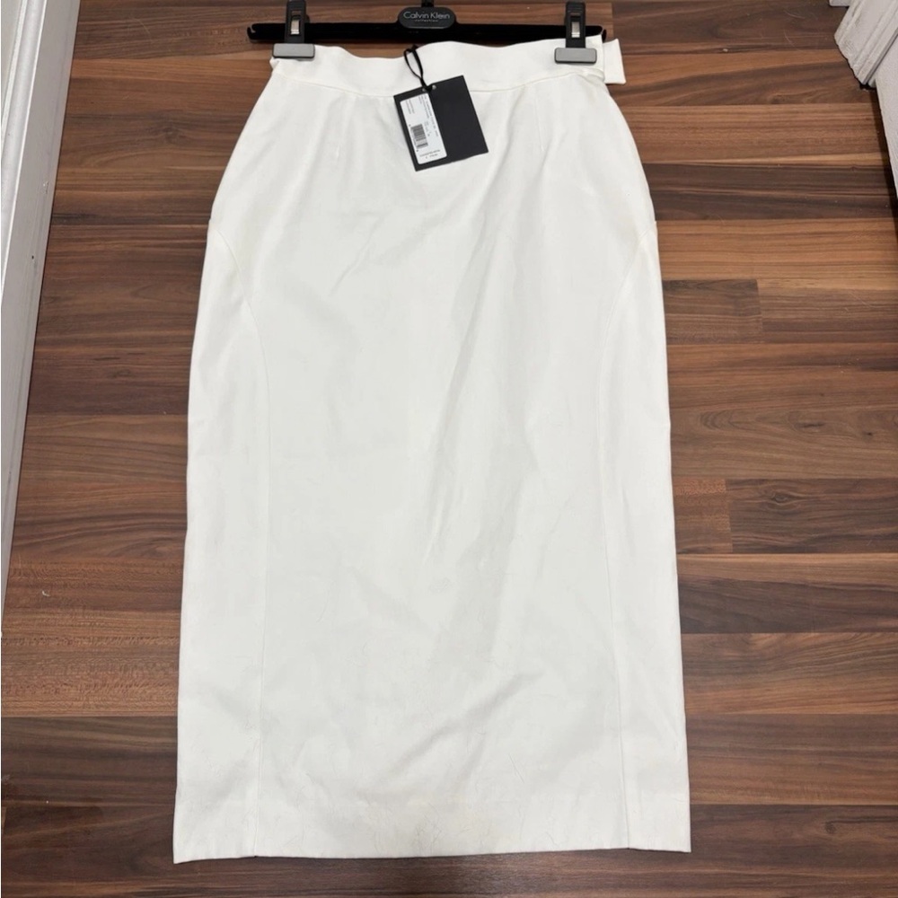 Calvin Klein Women’s Slip Side Pencil Zip Skirt Size 2 Made In Italy Collection